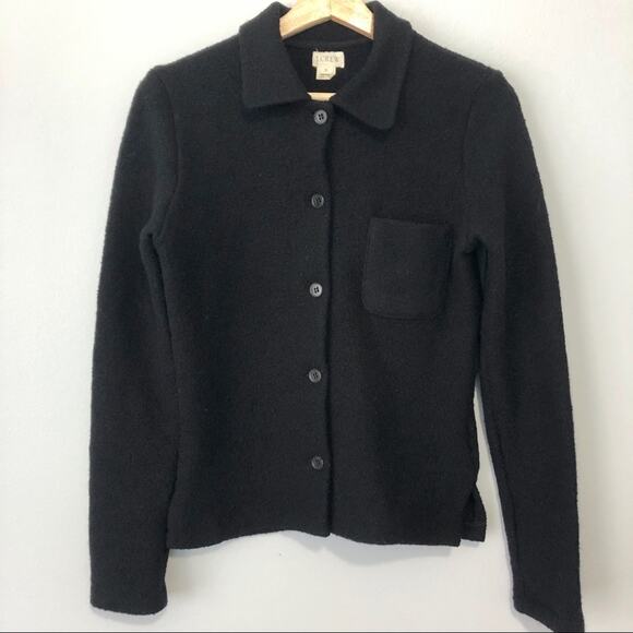 J Crew wool black button down jacket  Size small preppy classic - Picture 6 of 6